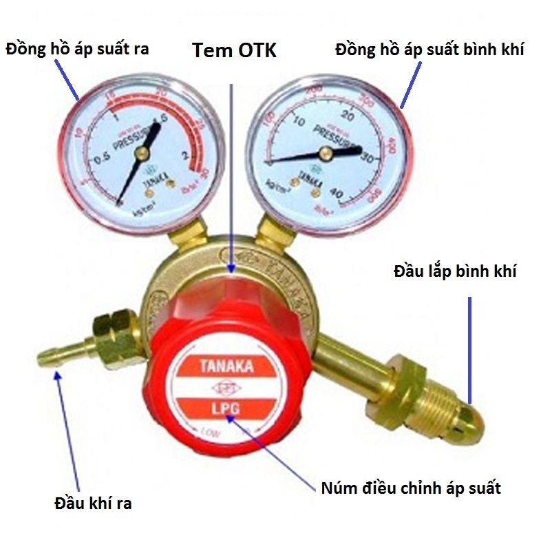 Đồng hồ gas Tanaka (Van giảm áp có đồng hồ)